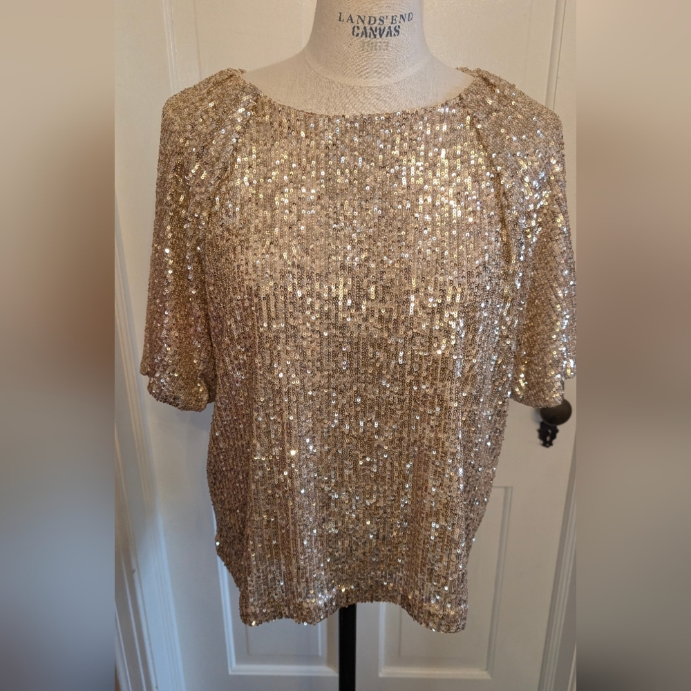 Lilly Pulitzer Gold Sequin Blouse